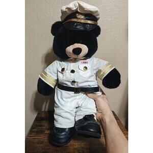 Dimples The Black Bear Build-A-Bear In U.S. Navy Officer's Uniform 19" Plush
